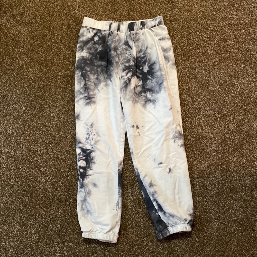 Sweatpants, size Small, color is white and grey.